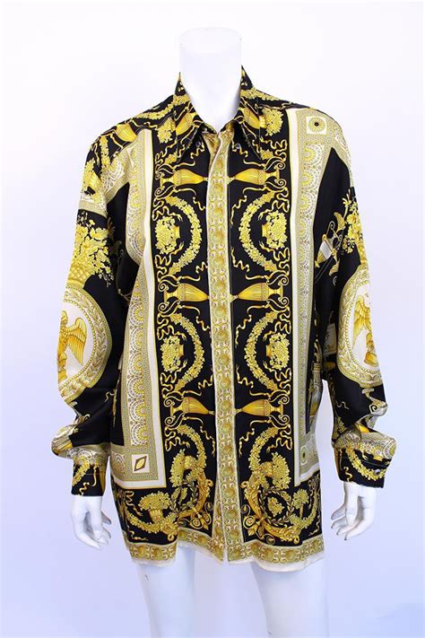 versace inspired silk blouse|versace baroque print silk blouse.